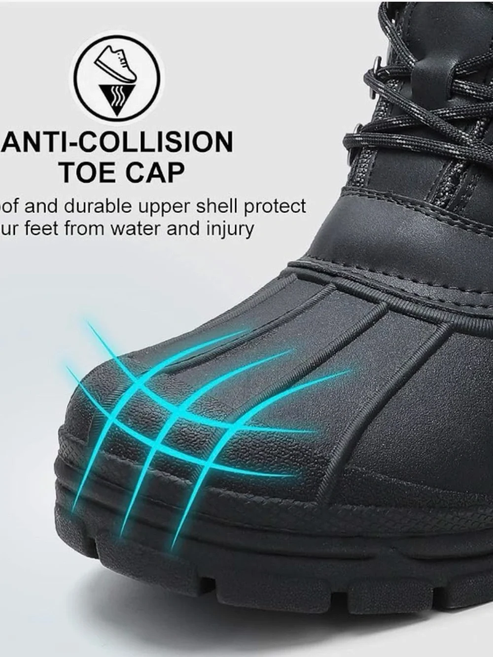 Aleader Men's Black Waterproof Rain & Snow Boots